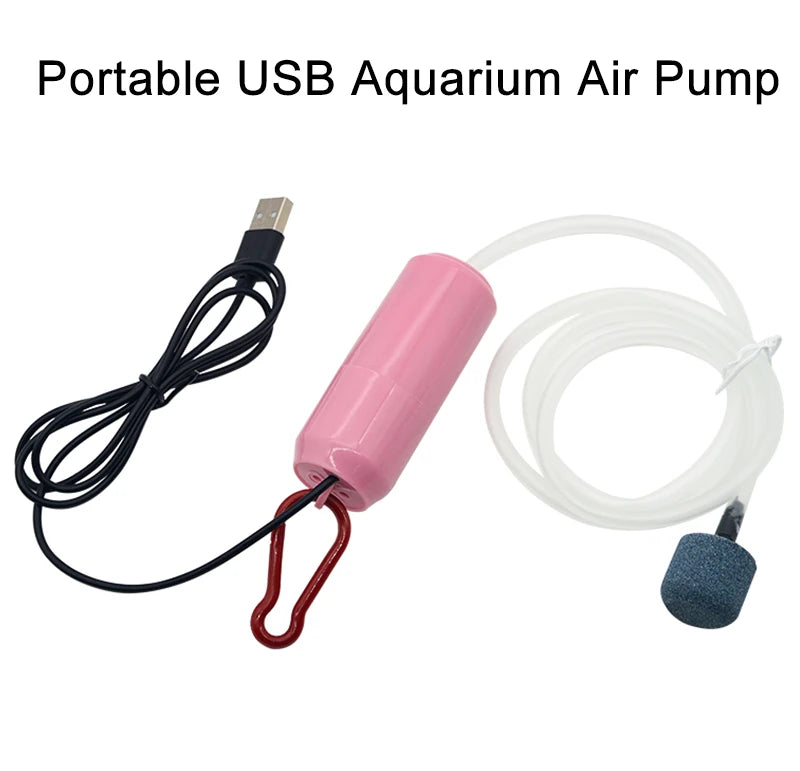 Energy-Saving USB Aquarium Air Pump with Air Stone and Silicone Tube