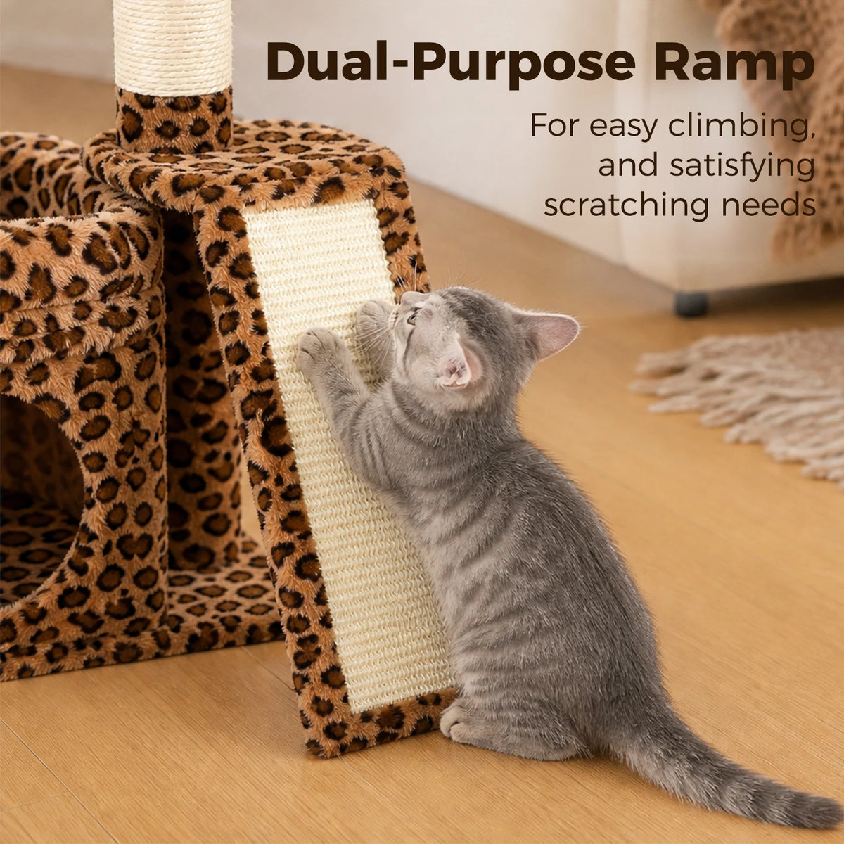 Compact Cat Tree Tower with Sisal Scratching Posts and Cozy Perches