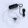 A black USB silent air pump with a clear tube and a small gray accessory is shown on a white background.