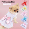 Princess-Style Summer Dog Dress with Bow for Small Breeds