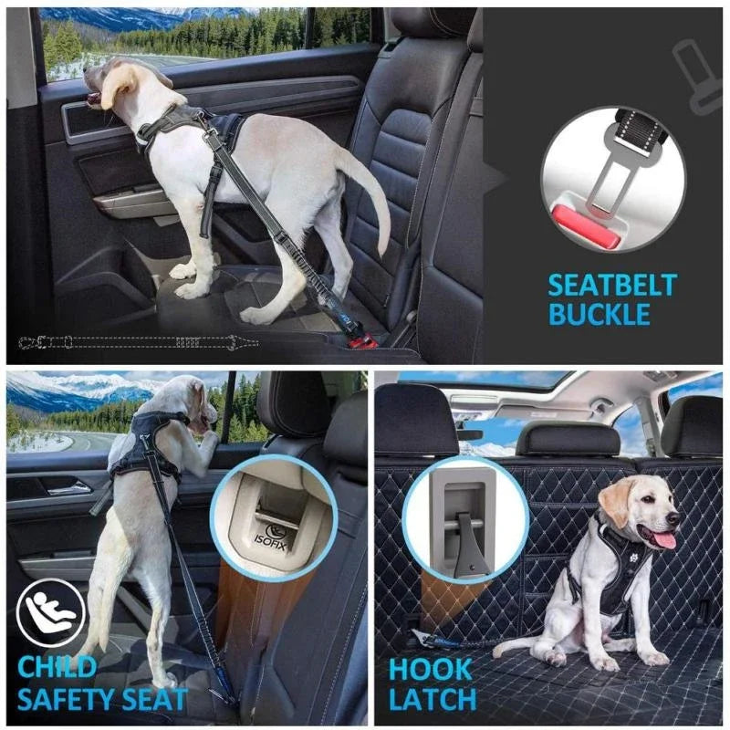 Verstellbarer reflektierender Hundesicherheitsgurt für das Auto