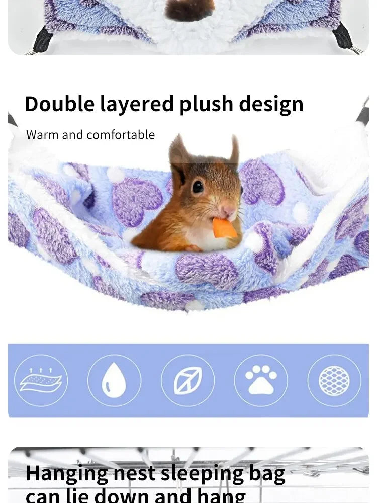 Cozy Plush Pet Hammock for Small Animals