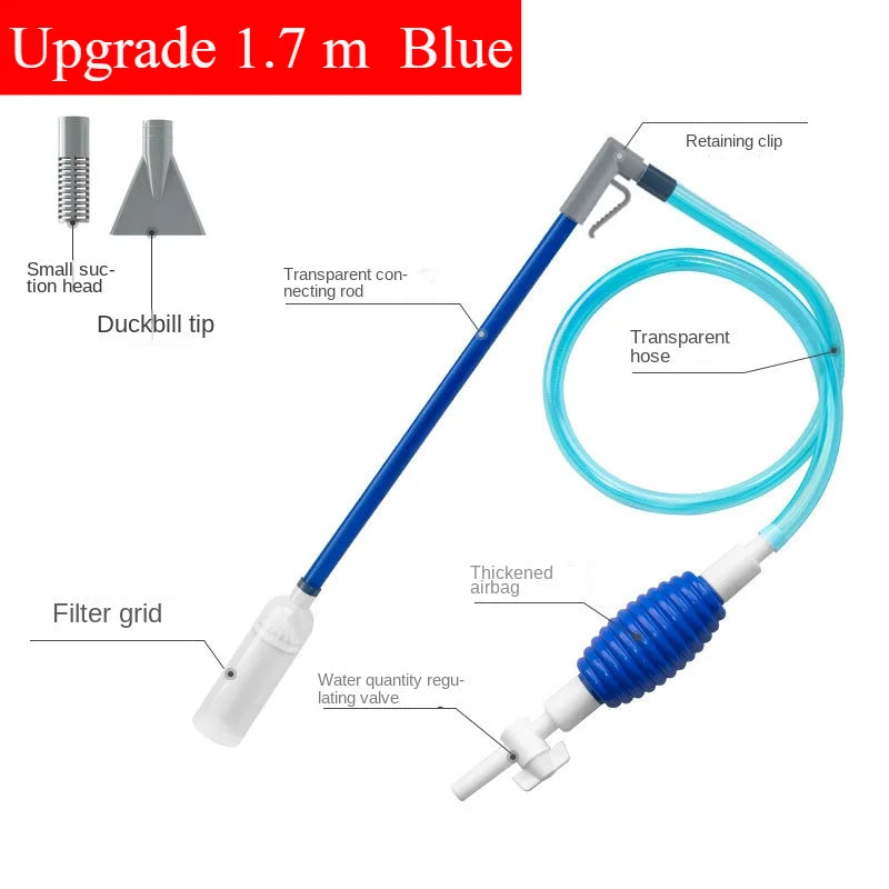 Kit de Siphon 3-en-1 pour Aquarium avec Tube d'Extension