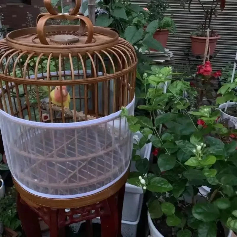Stretchy Mesh Bird Cage Cover – Seed & Feather Catcher