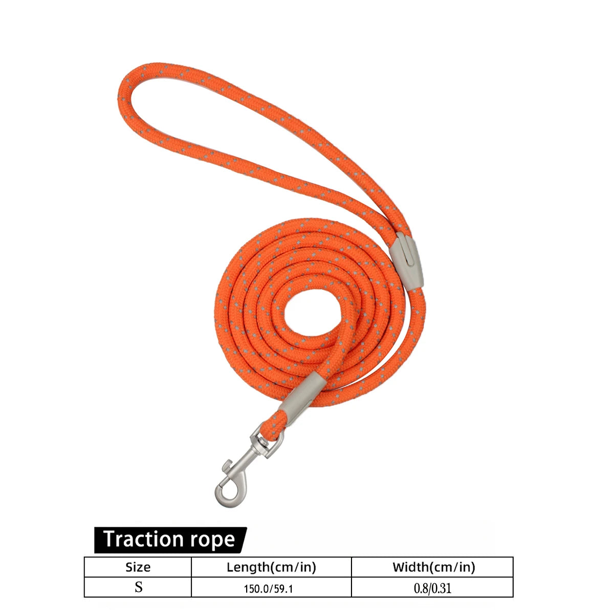 Reflective Nylon Dog Leash with Quick-Release Clip – 150cm