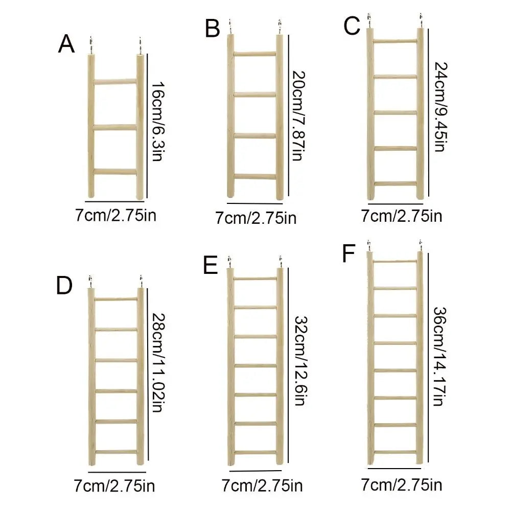 Wooden Bird Ladder with Swing and Perch for Parrots