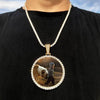 Custom Photo Medallion Pendant Necklace in 18k Gold Finish