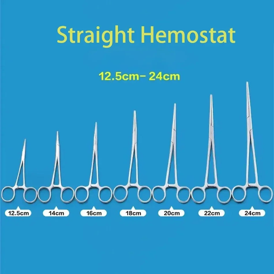 Stainless Steel Locking Hemostatic Forceps with Serrated Jaws