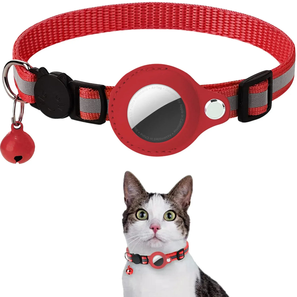 Breakaway Cat Collar with AirTag Holder and Reflective Strips