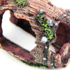 Rustic Resin Barrel Aquarium Ornament with Moss Accents