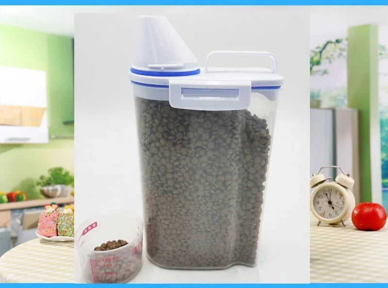 Conteneur de conservation hermétique pour croquettes avec tasse doseuse