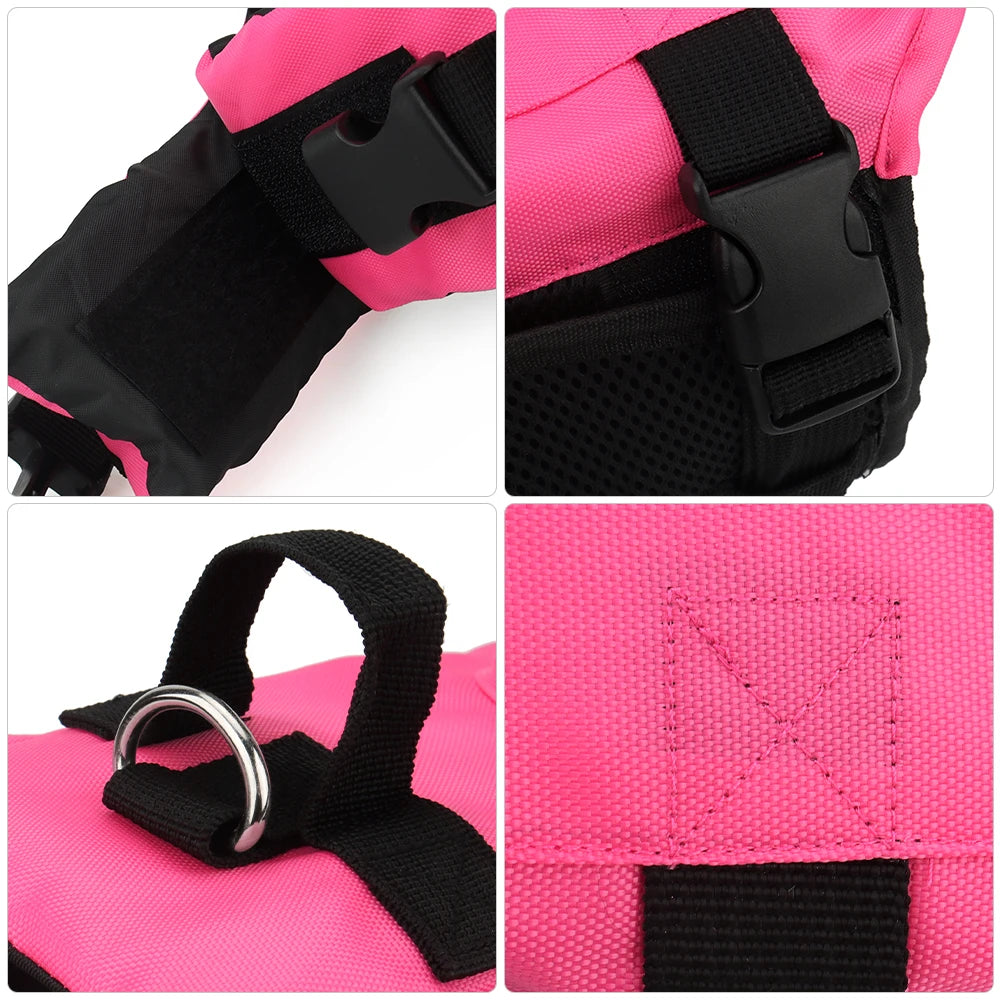 Pinkes und schwarzes Hundeleinen-Jackett zum Schwimmen
