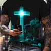 Faith-Inspired Graphic Crew Neck Tee for Men