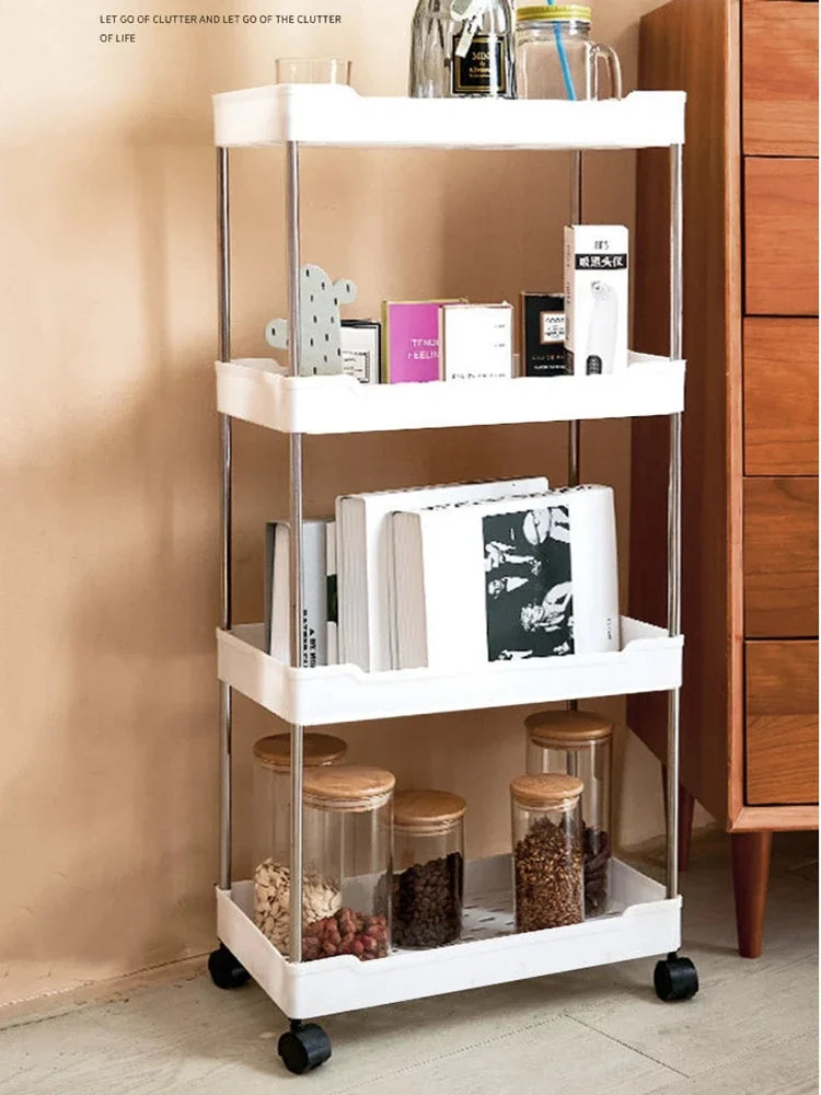 Rolling Utility Storage Cart with 3/4 Tiers