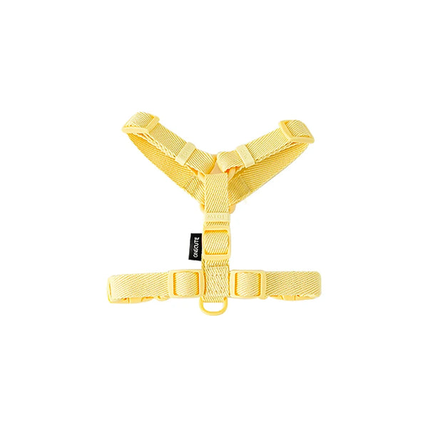 Yellow reflective dog harness and leash set for walking pets