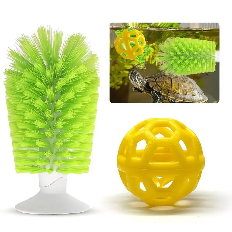 Turtle Shell Cleaning Brush with Feeding Ball