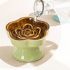 Elevated Ceramic Slow Feeder Bowl for Cats and Small Dogs