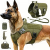 Tactical Dog Harness with MOLLE Pouches and Collar Set