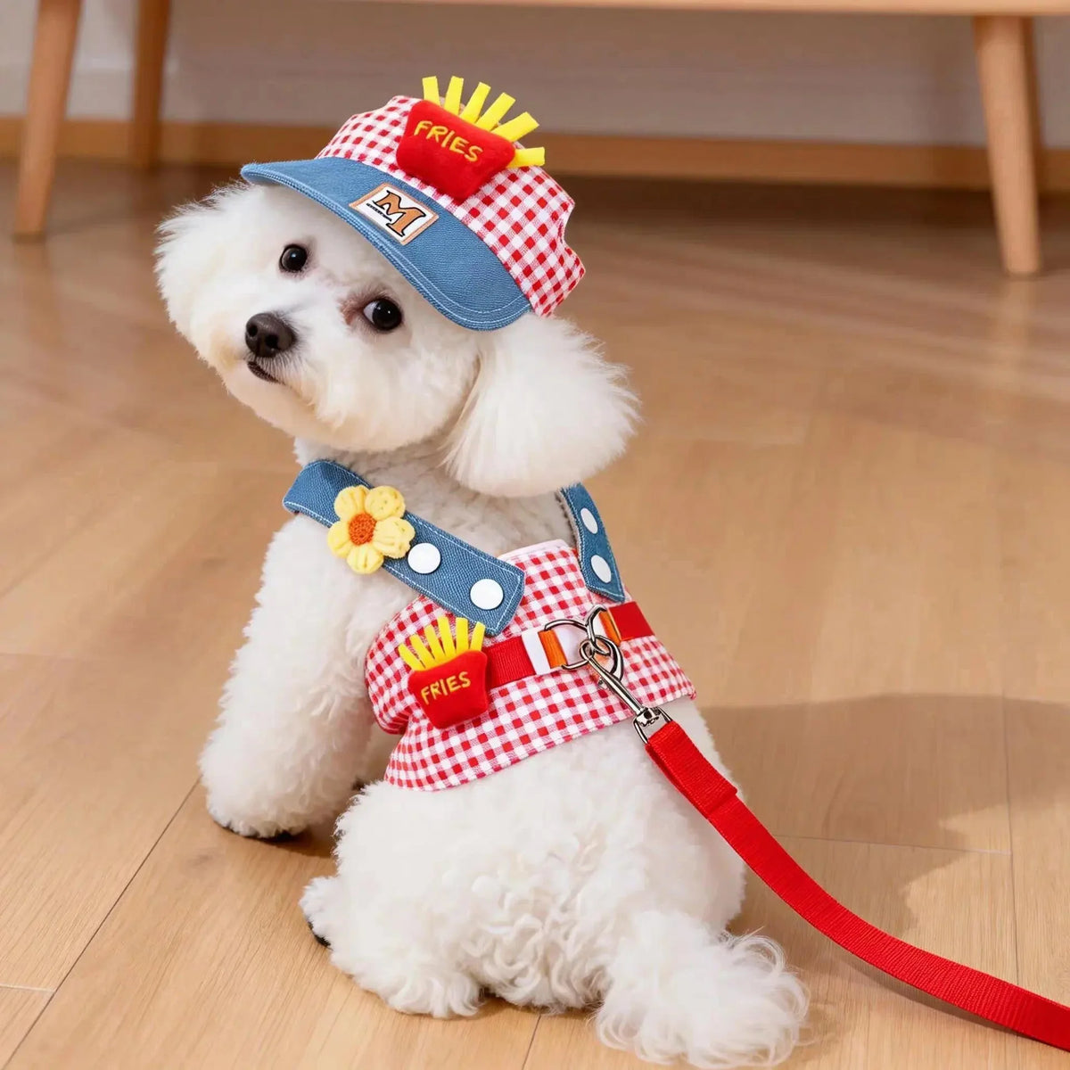 Cartoon Dog Harness Vest with Matching Leash
