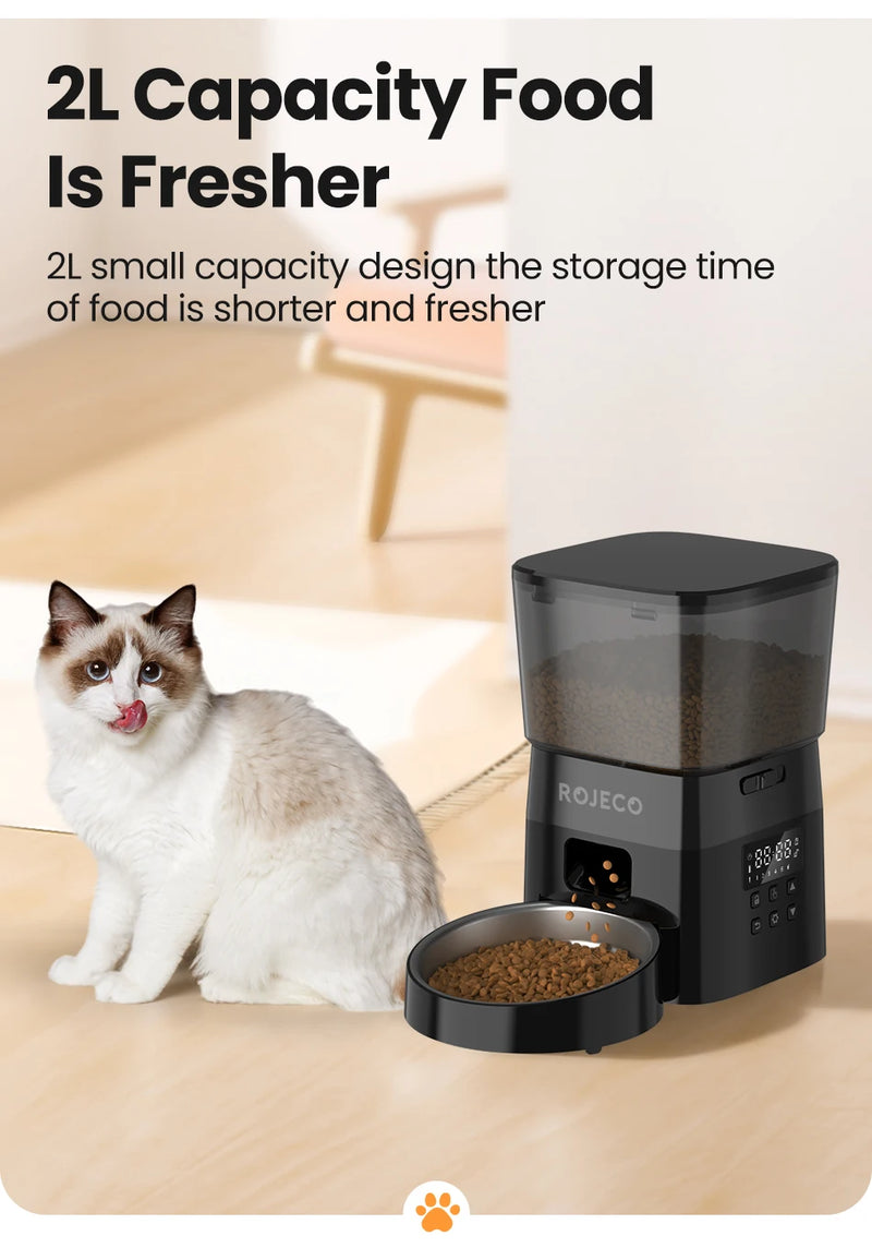 Distributeur de nourriture automatique pour animaux avec commande par bouton