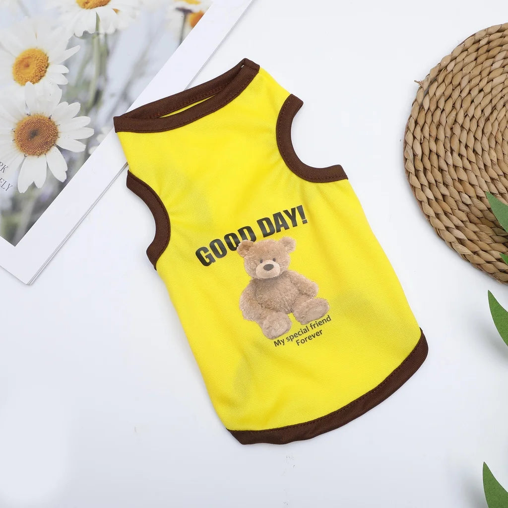 Cute Cartoon Bear Pet T-Shirt for Small and Medium Dogs