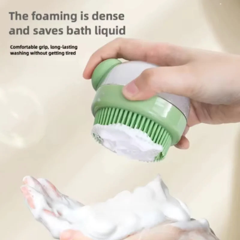 Soft Silicone Pet Bath Brush with Shampoo Dispenser