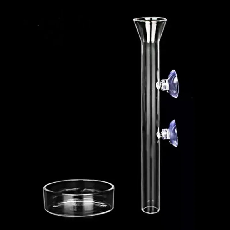 Glas-Aquarien-Fütterungsrohr mit Saugnapf