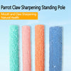 Colored Quartz Sand Bird Perch with Natural Wood Base