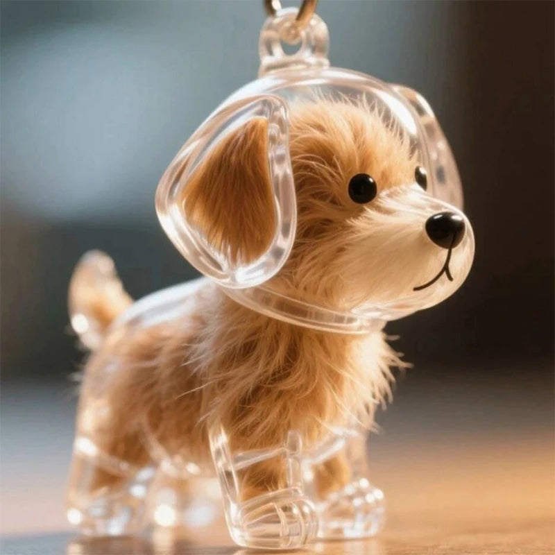 Transparent Pet Hair Keepsake Charm for Keys