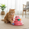 Interactive 3-Tier Cat Turntable Toy with Balls and Scratching Surface