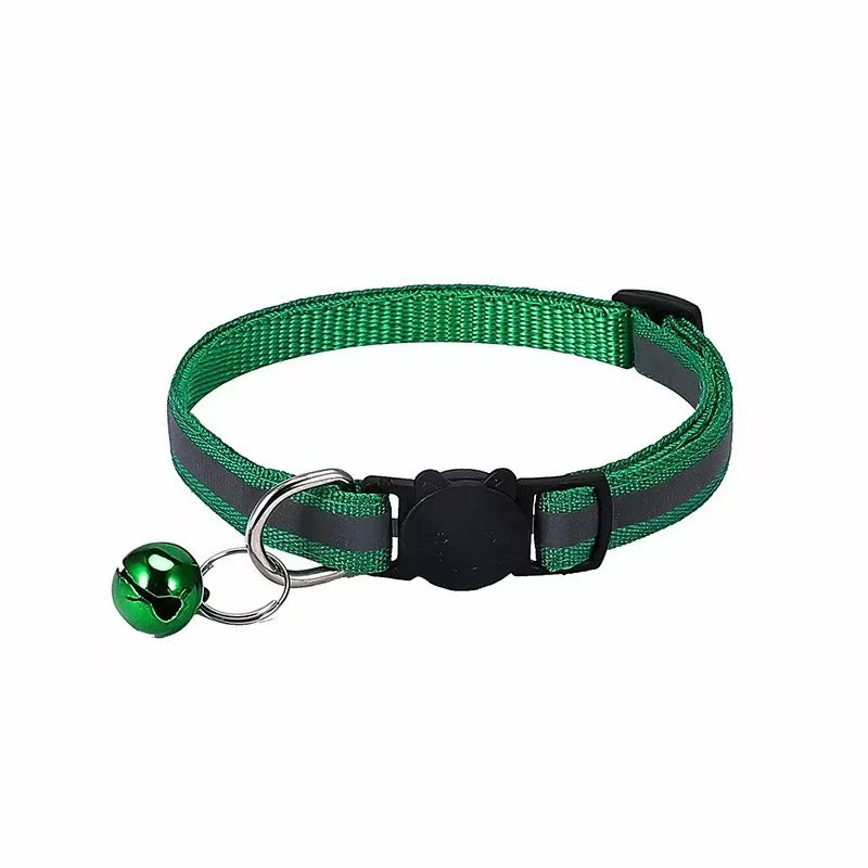 Reflective Cat Head Pet Collar with Bell for Cats and Small Dogs