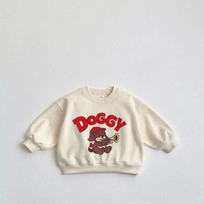 Sudadera con Capucha para Bebé Niño con Estampa de Perro Dibujado
