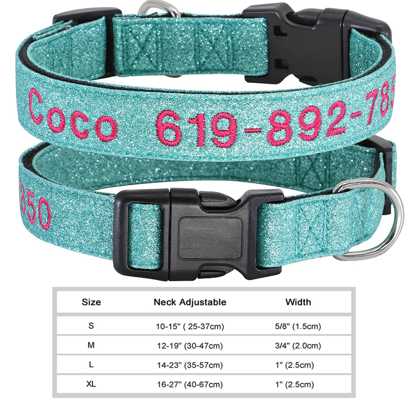 Personalisierte bestickte Nylon-Hundehalsband