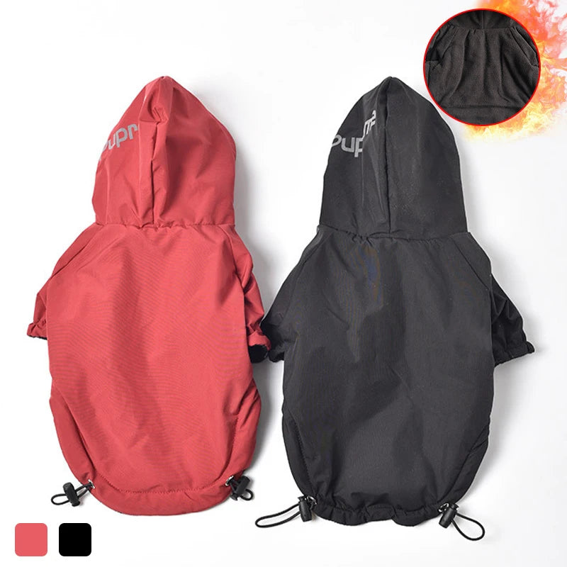 Abrigo impermeable con capucha para perro