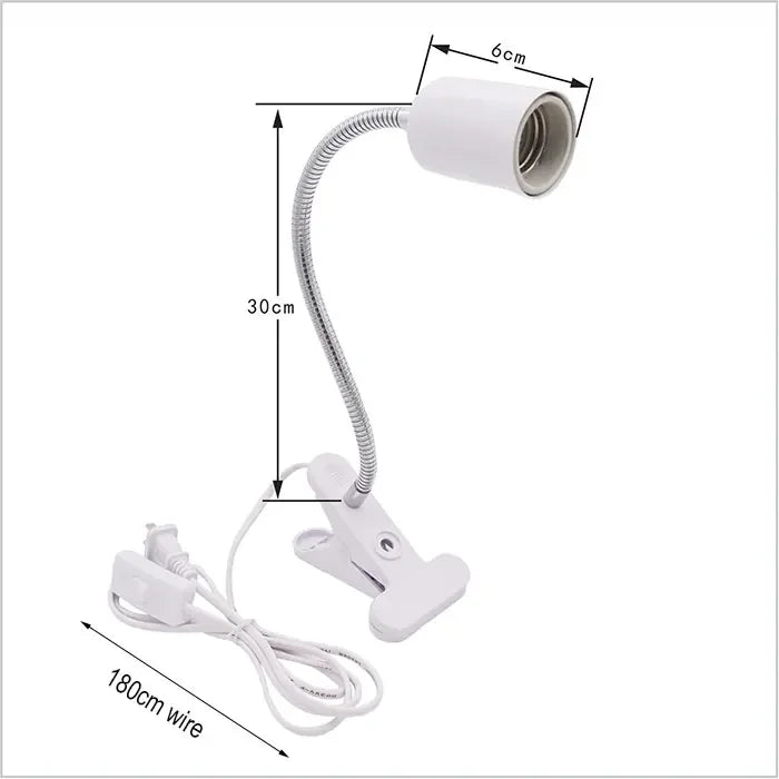 Lampe chauffante ajustable à col de cygne pour reptiles avec ampoule 50W