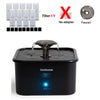 A black catsfoutek water fountain device with a clear water feature and filtration components.