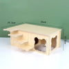 Natural Wooden Hamster Villa with Climbing Platform