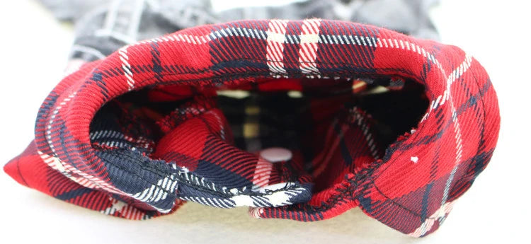 Classic Plaid Denim Jumpsuit for Small Dogs