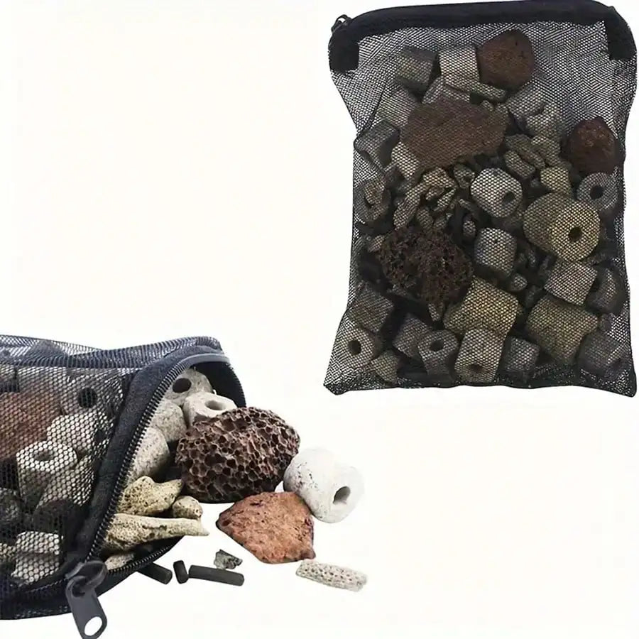 Set of 10 Aquarium Filter Media Mesh Bags with Zippers
