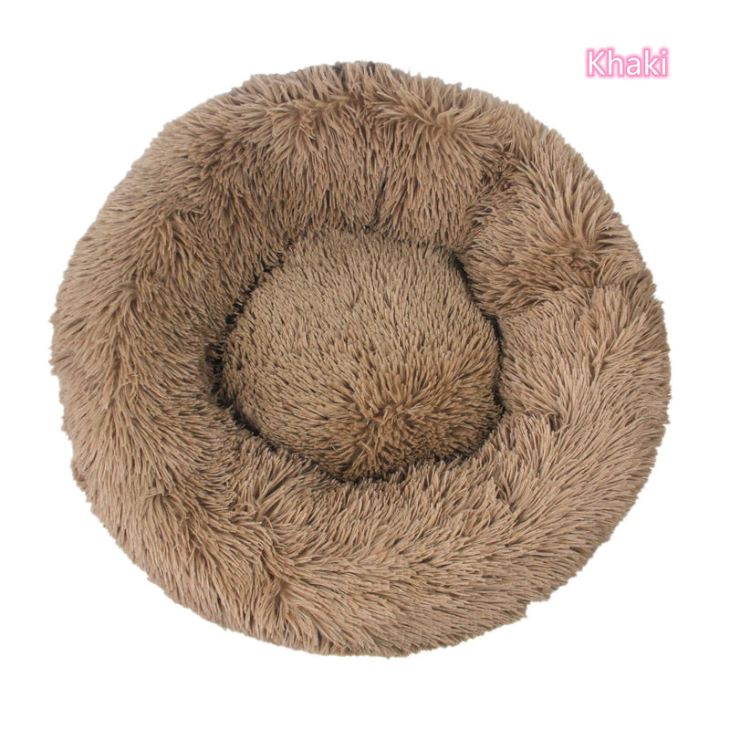 Lit Donut en Peluche Confortable pour Chat