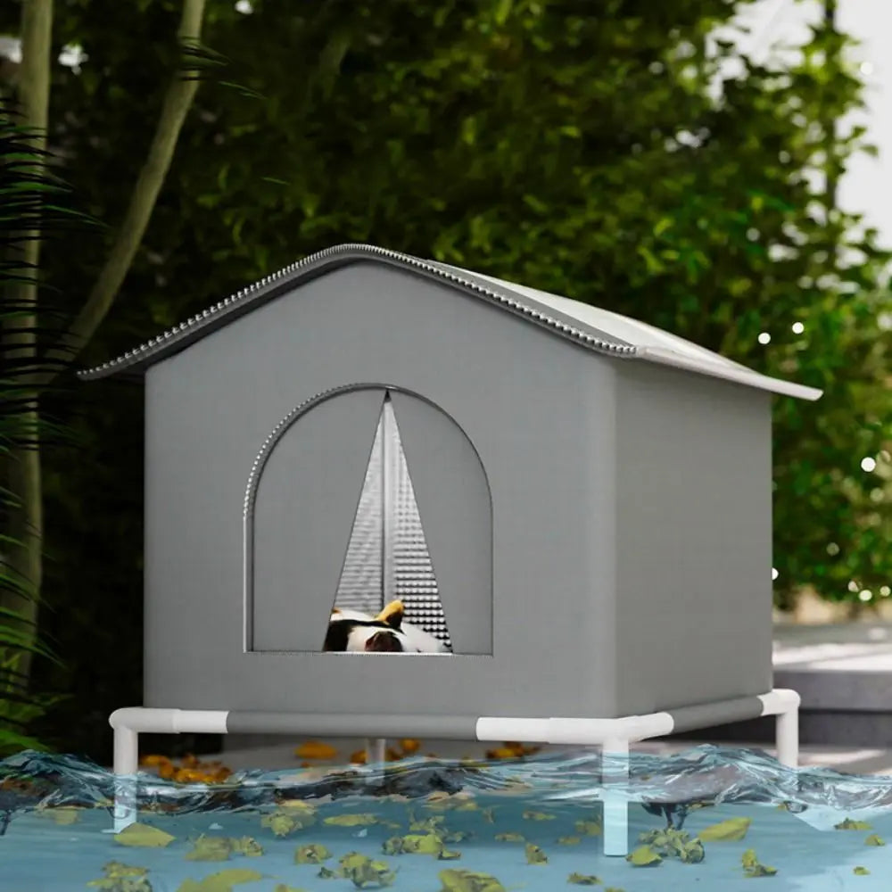 Foldable Waterproof Insulated Cat House with Thermal Lining