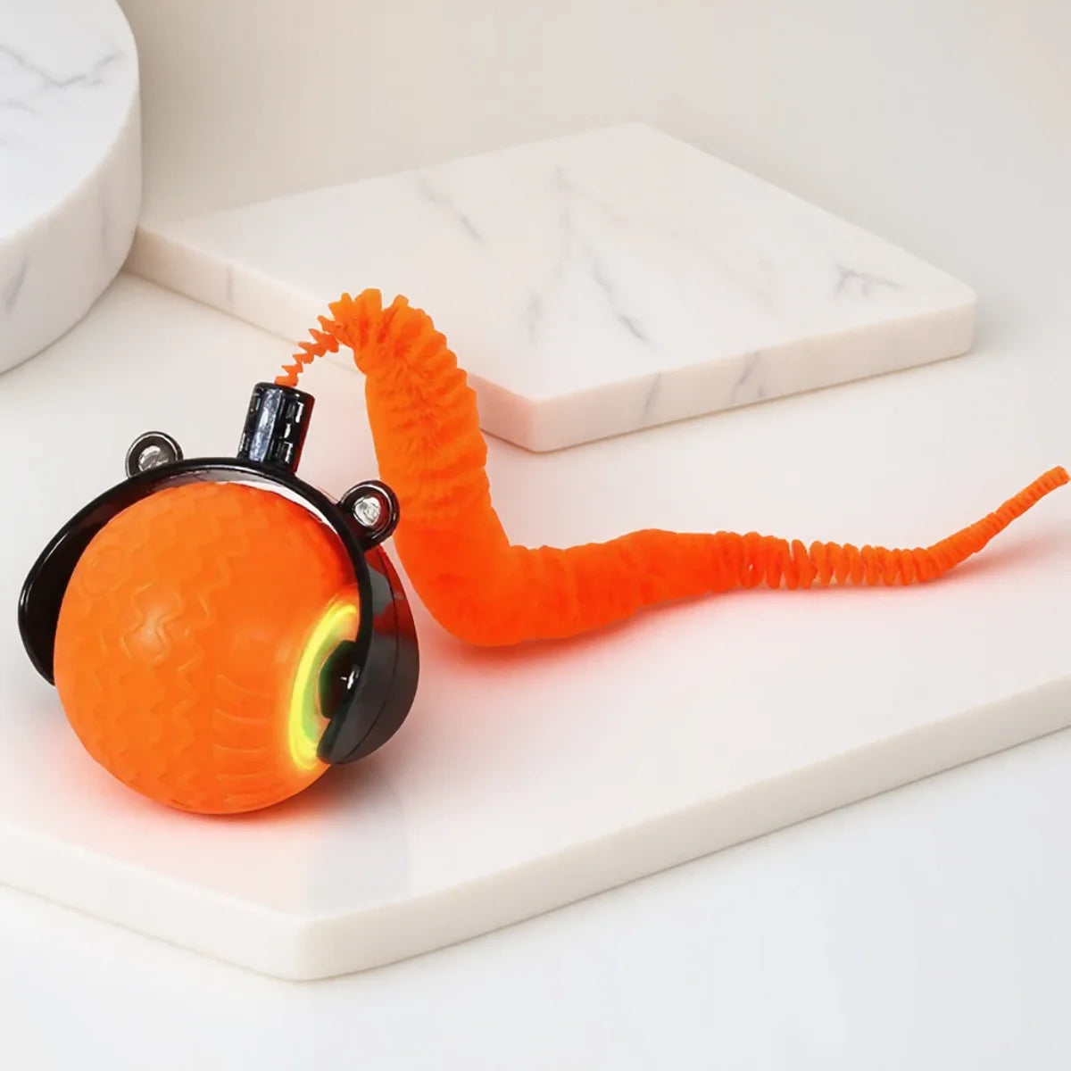 Interactive LED Cat Toy Ball with 360° Auto-Rotation and Obstacle Avoidance