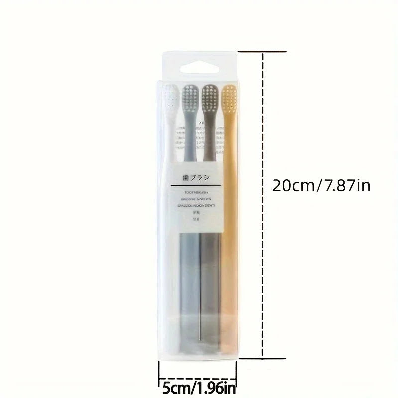 Soft Bristle Travel Toothbrush Set of 4