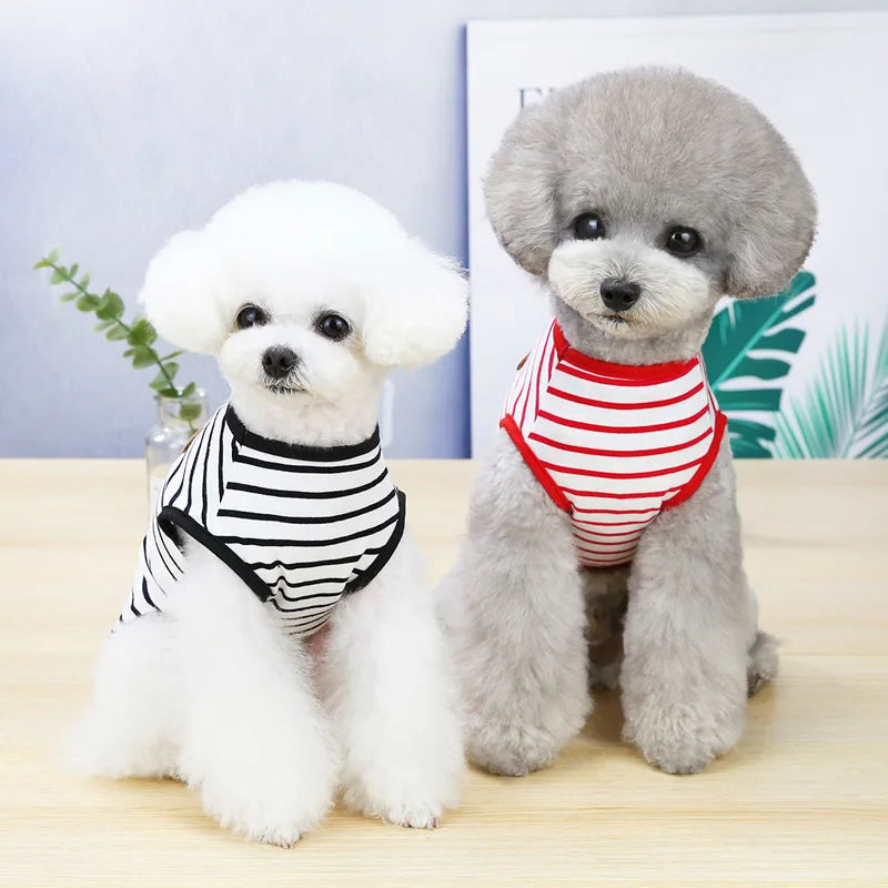 Striped Sleeveless Pet Vest for Small Dogs and Cats