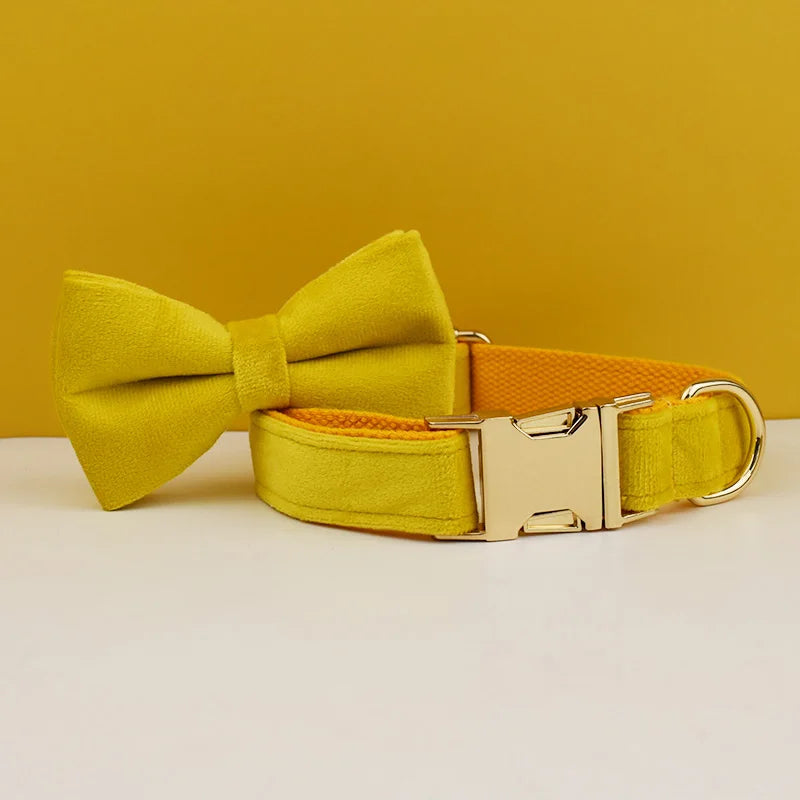 Personalisiertes Halsband, Geschirr & Leine Set mit abnehmbarem Fliegenknoten