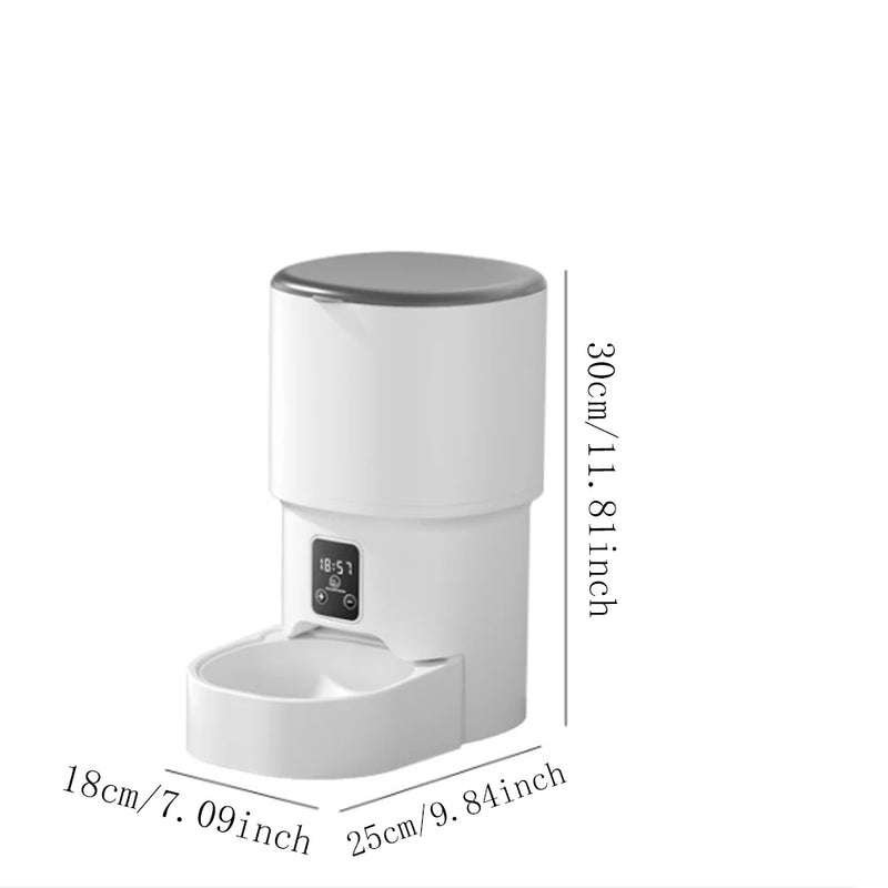 Dispensador automático de comida para mascotas con WiFi y capacidad de 4L