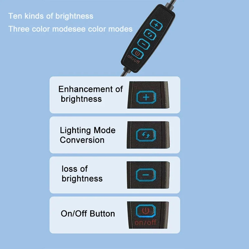 USB Aquarium LED Lamp Clip-On Light 5V Full Spectrum