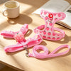 Strawberry Print Dog Harness and Leash Set