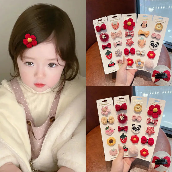 Adorable Flower Snap Clips for Baby Girls (Set of 6)