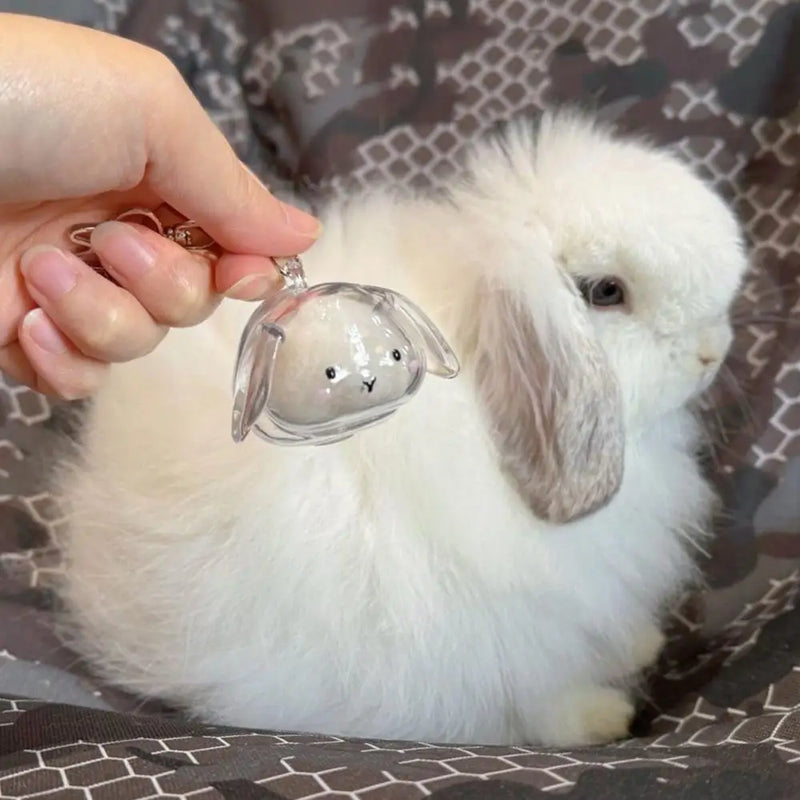 Pendentif Capsule Souvenir en Fourrure de Lapin
